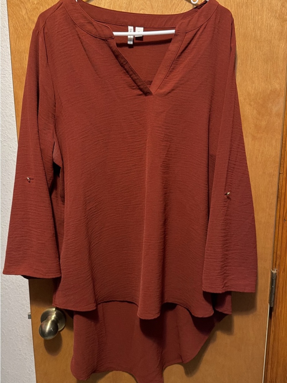 Cato Women's Rust Red V-Neck Tunic Top